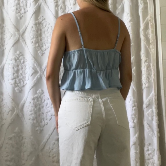 Pacsun L.A. hearts blue open front flowy crop top - Picture 4 of 6